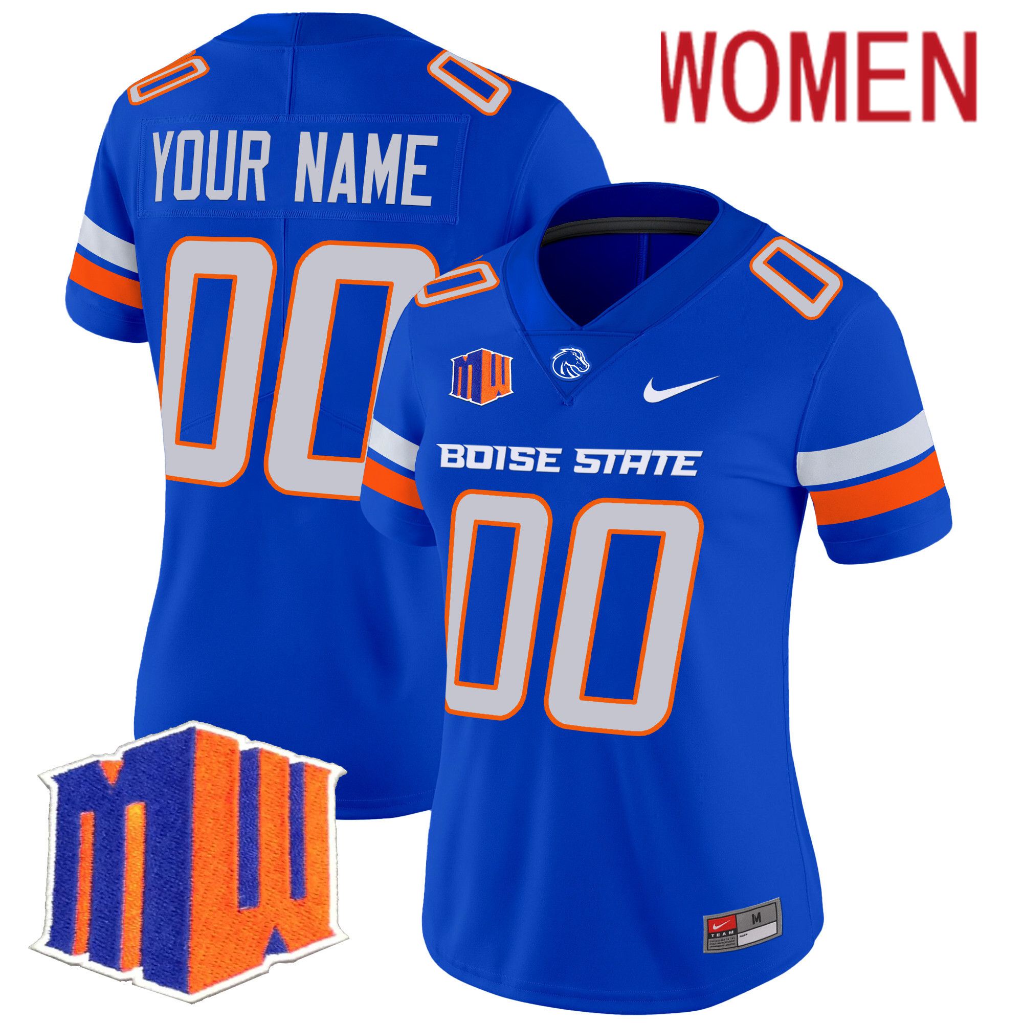 Women Boise State Broncos Blue Nike 2024 Vapor Limited Custom NCAA Jersey->customized ncaa jersey->Custom Jersey